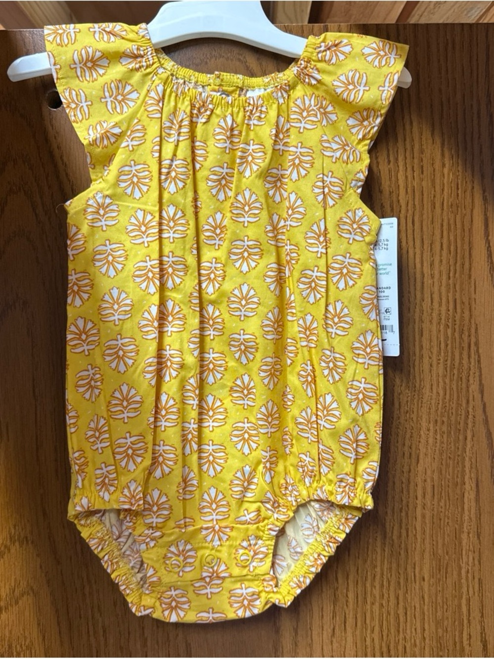 Yellow Floral-Print Baby Romper